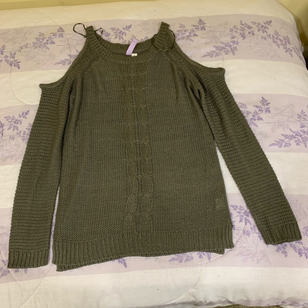 Cold shoulder sweater